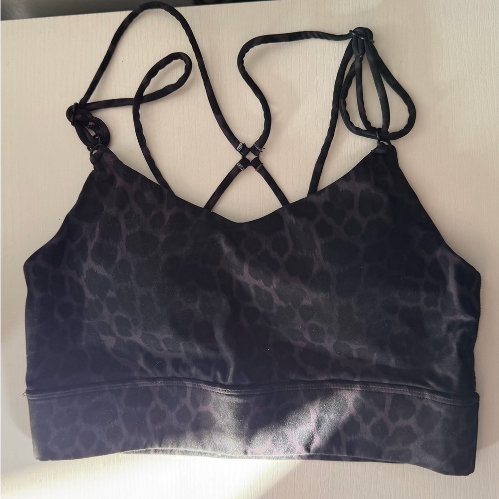 Women's Black Leopard Sports Bra
